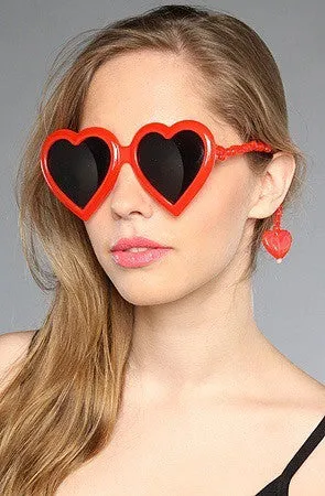 JEREMY SCOTT x Linda Farrow Heart Sunglasses - Red