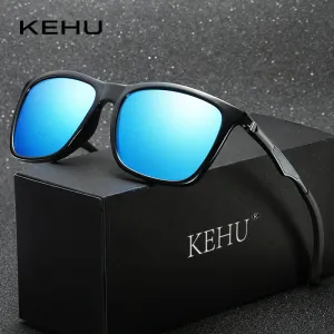 KEHU Retro Square Glasses Brand design Aluminum Sunglasses Men Sun Protection Sunglasses Polarized Men Driving Glasses HD K9324