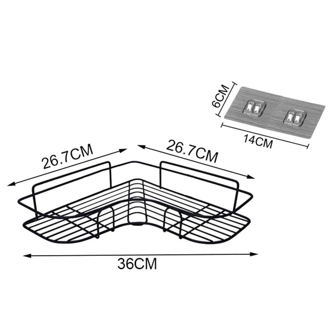Kitchen Bathroom Corner Metal Rack Shelf