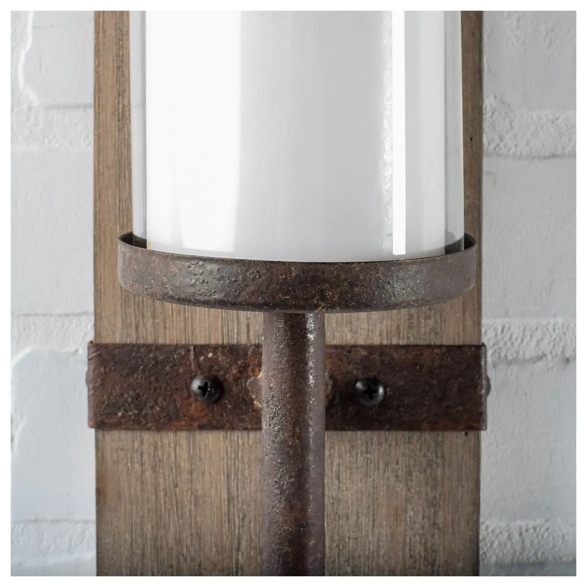 Lars Wall Candle Holder Brown Wood | Brown Metal