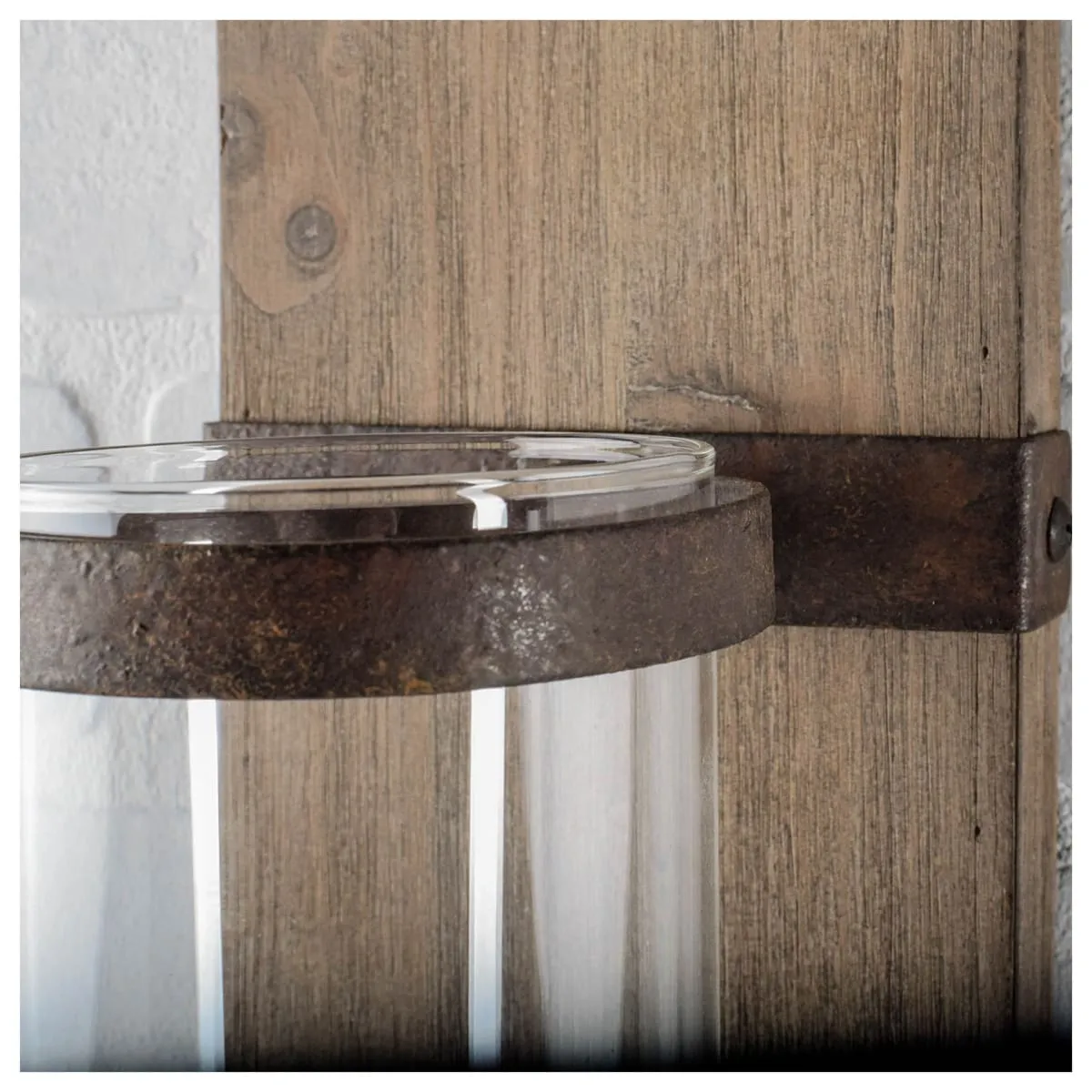 Lars Wall Candle Holder Brown Wood | Brown Metal