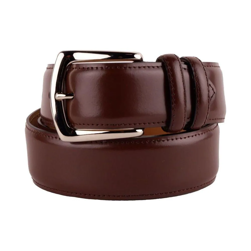 Made in Italy Elegant Smooth Brown Calfskin Belt