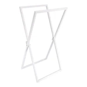 Metal Towel Rack - Square Foldable Structure - White