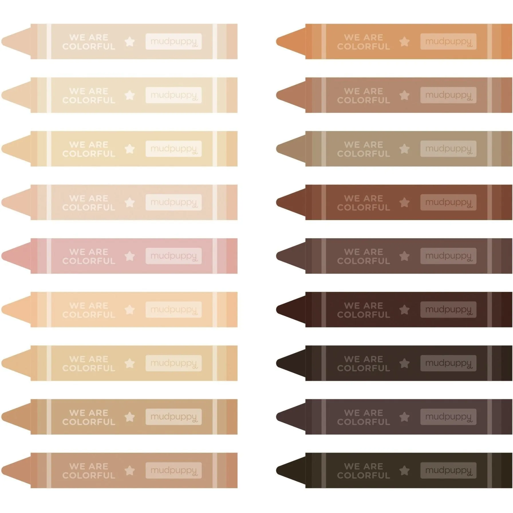 Mudpuppy We are Colorful Skin Tone Crayon Set