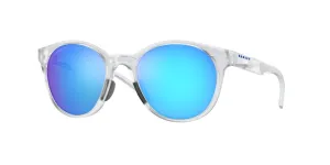 Oakley Womens Spindrift Matte Clear Frames - Prizm Sapphire Lens - Non-Polarized Sunglasses