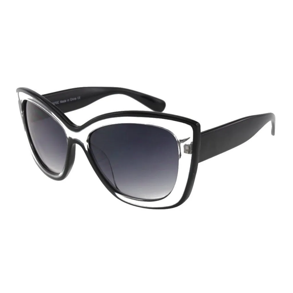 Oversize Two Tone Cateye Sunglasses