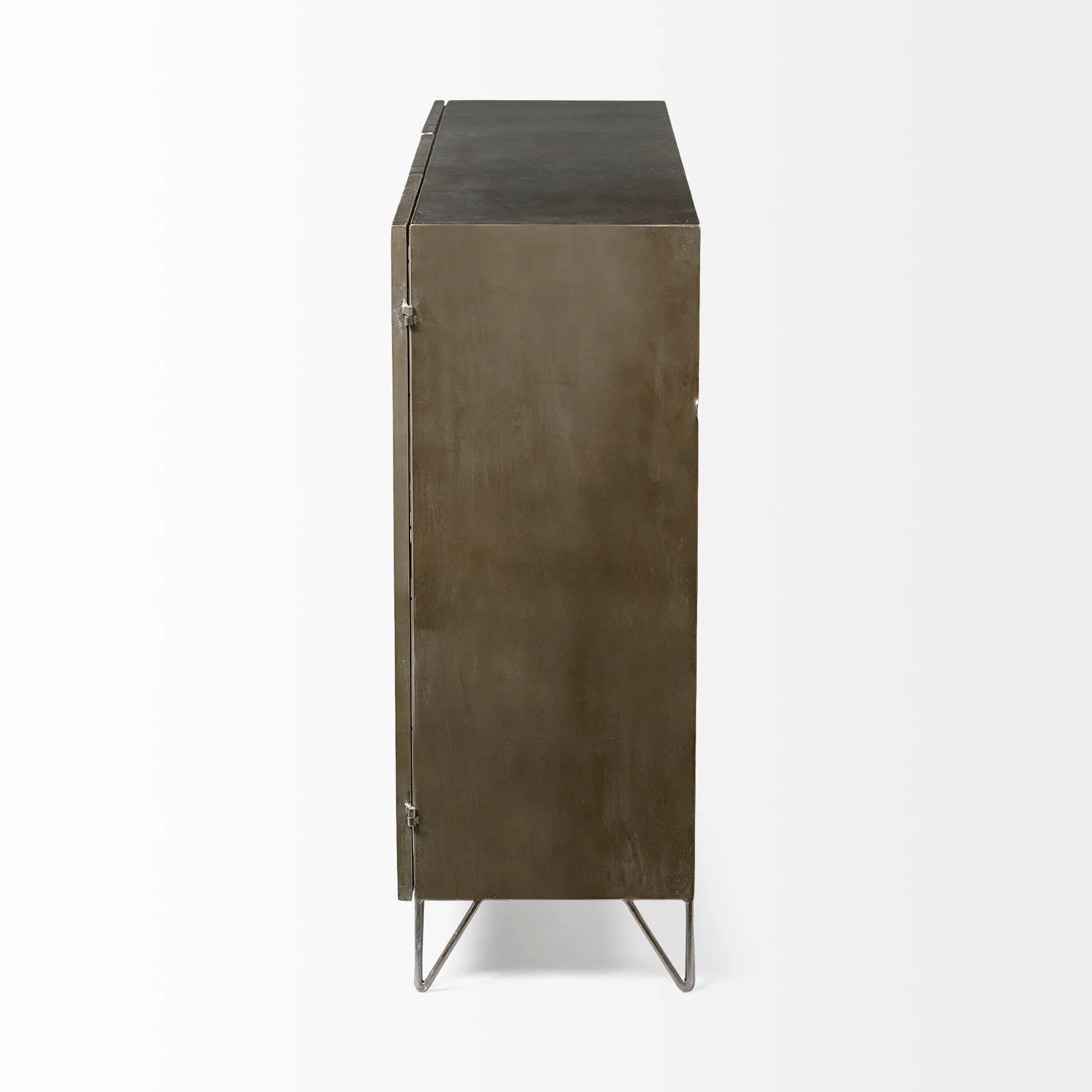 Pandora Horizontal Cabinet Brown Wood | Gray Metal | 66L