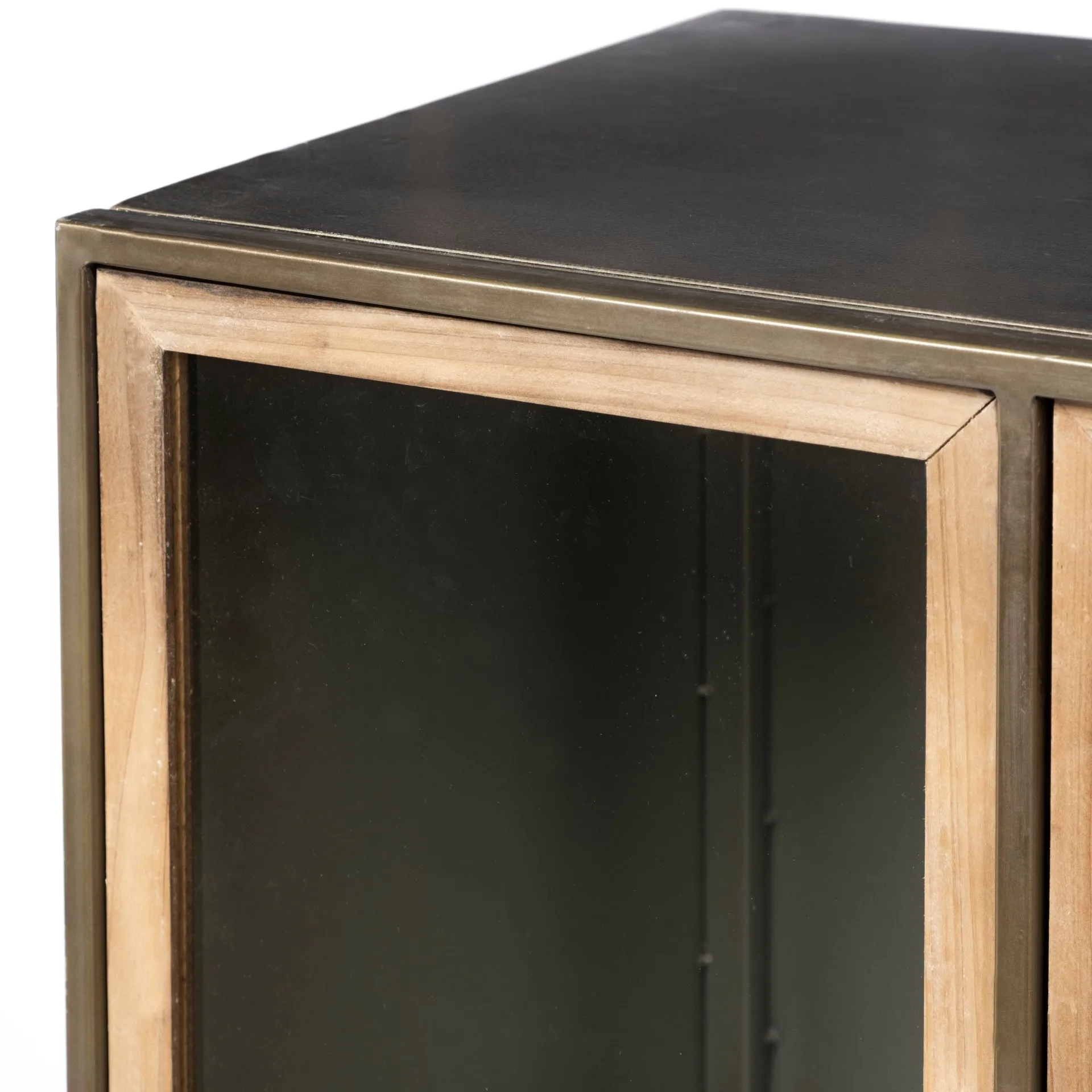 Pandora Horizontal Cabinet Brown Wood | Gray Metal | 66L