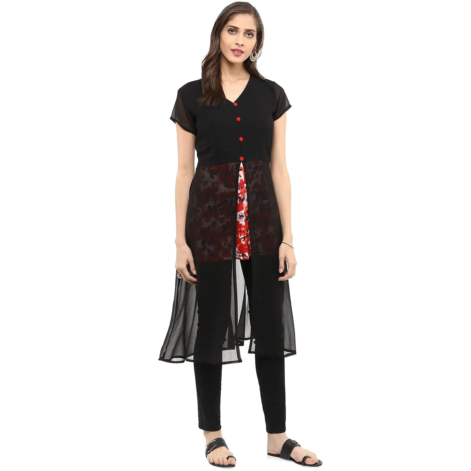 Pannkh Women's Cape Printed Kurti