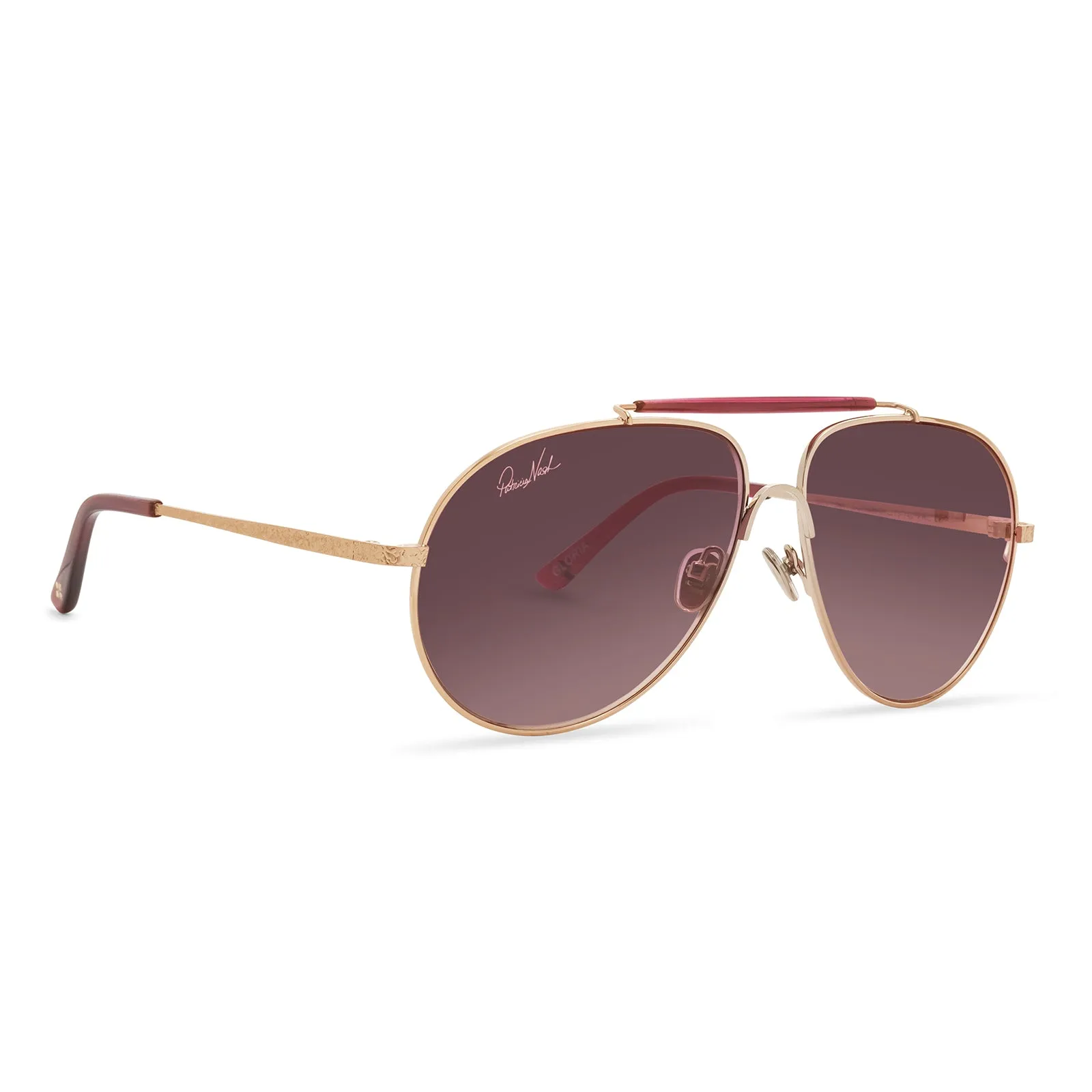 Patricia Nash Womens Gloria Gold and Wine Sunglasses