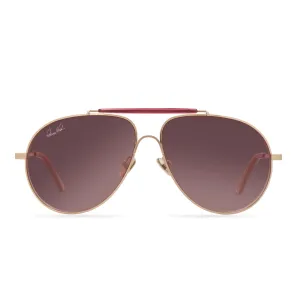 Patricia Nash Womens Gloria Gold and Wine Sunglasses