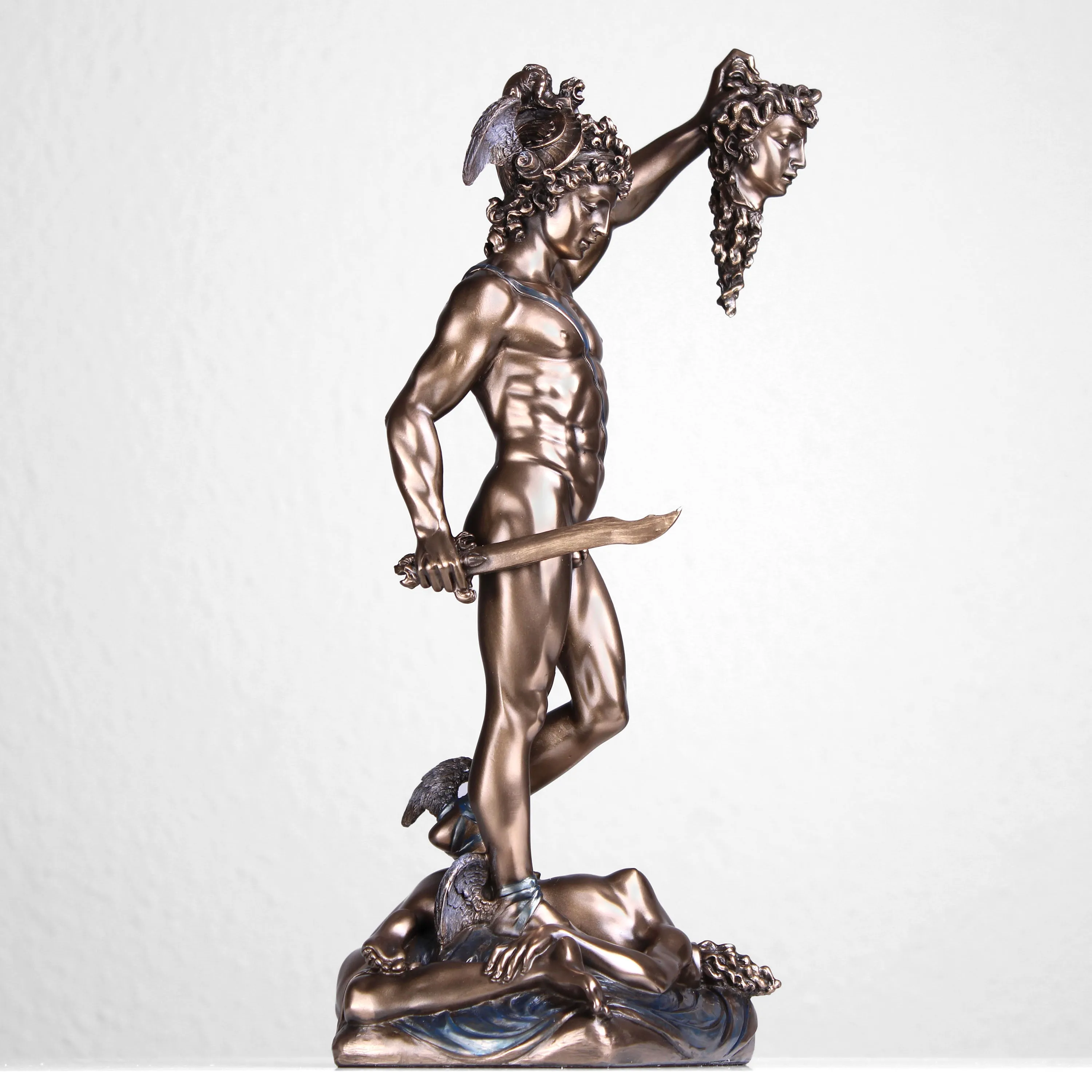 Perseus With Head Of Gorgon Medusa Statue (Cold Cast Bronze Sculpture)