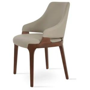 Plattner Cream Leather Dining Arm Chair