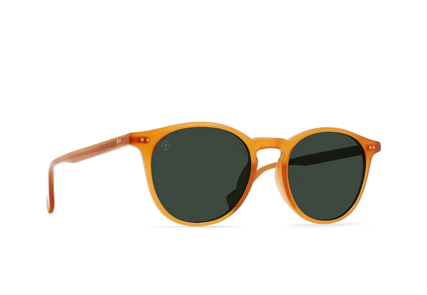 Raen Basq Unisex Round Sunglasses - Honey/Green Polarized