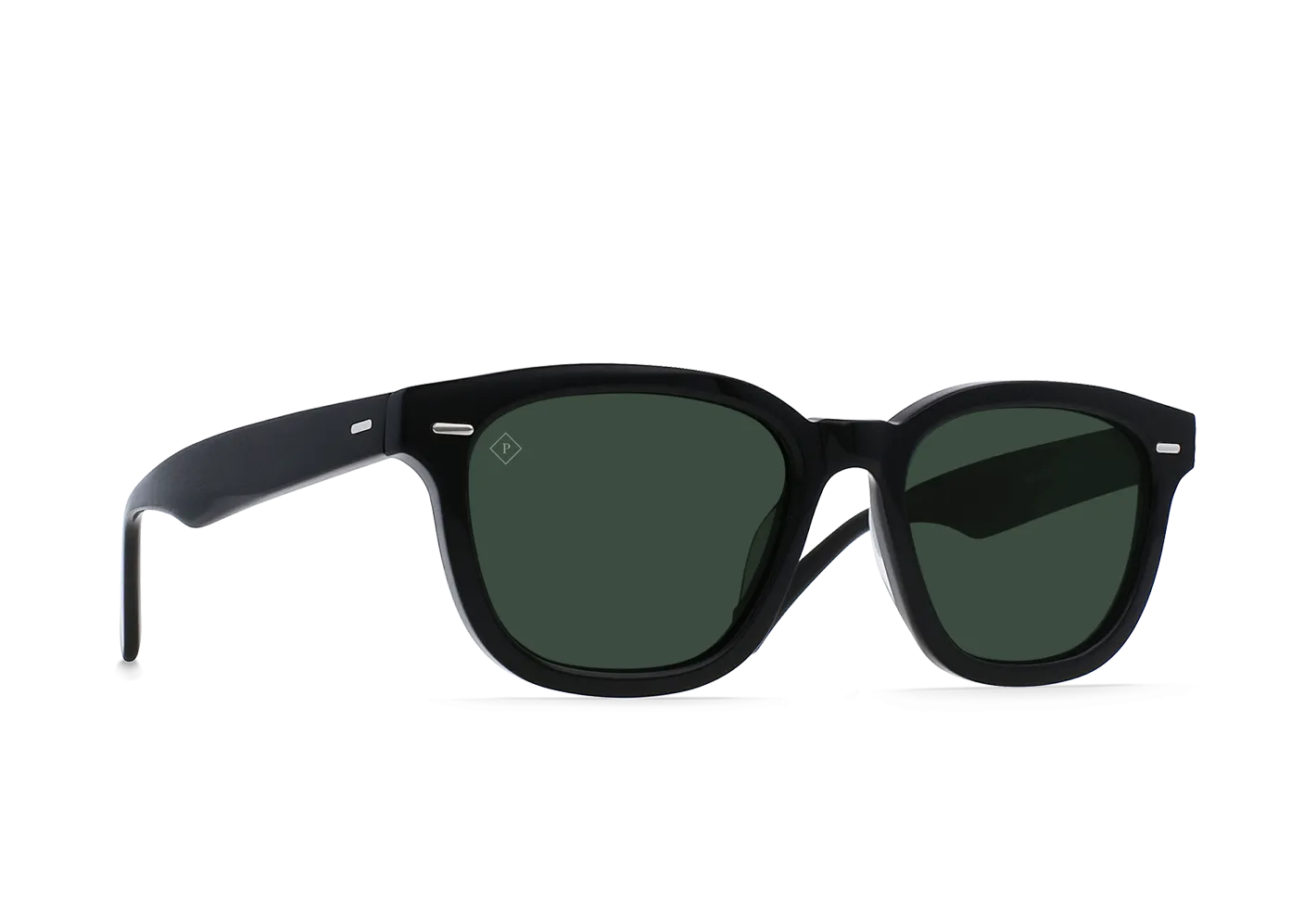 Raen Myles Crystal Black Green Polarized Sunglasses