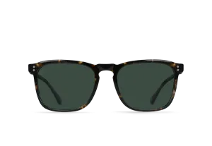 Raen Wiley Mens Square Sunglasses - Brindle Tort/Green Polarized