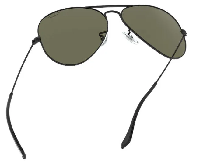 Ray-Ban Aviator Classic Polarized Sunglasses - Black/Classic Green