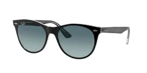 Ray-Ban Wayfarer II Non-Polarized Sunglasses - Black on Transparent/Blue Gradient