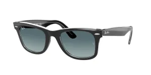 Ray-Ban Wayfarer Non-Polarized Sunglasses - Black on Transparent/Blue Gradient