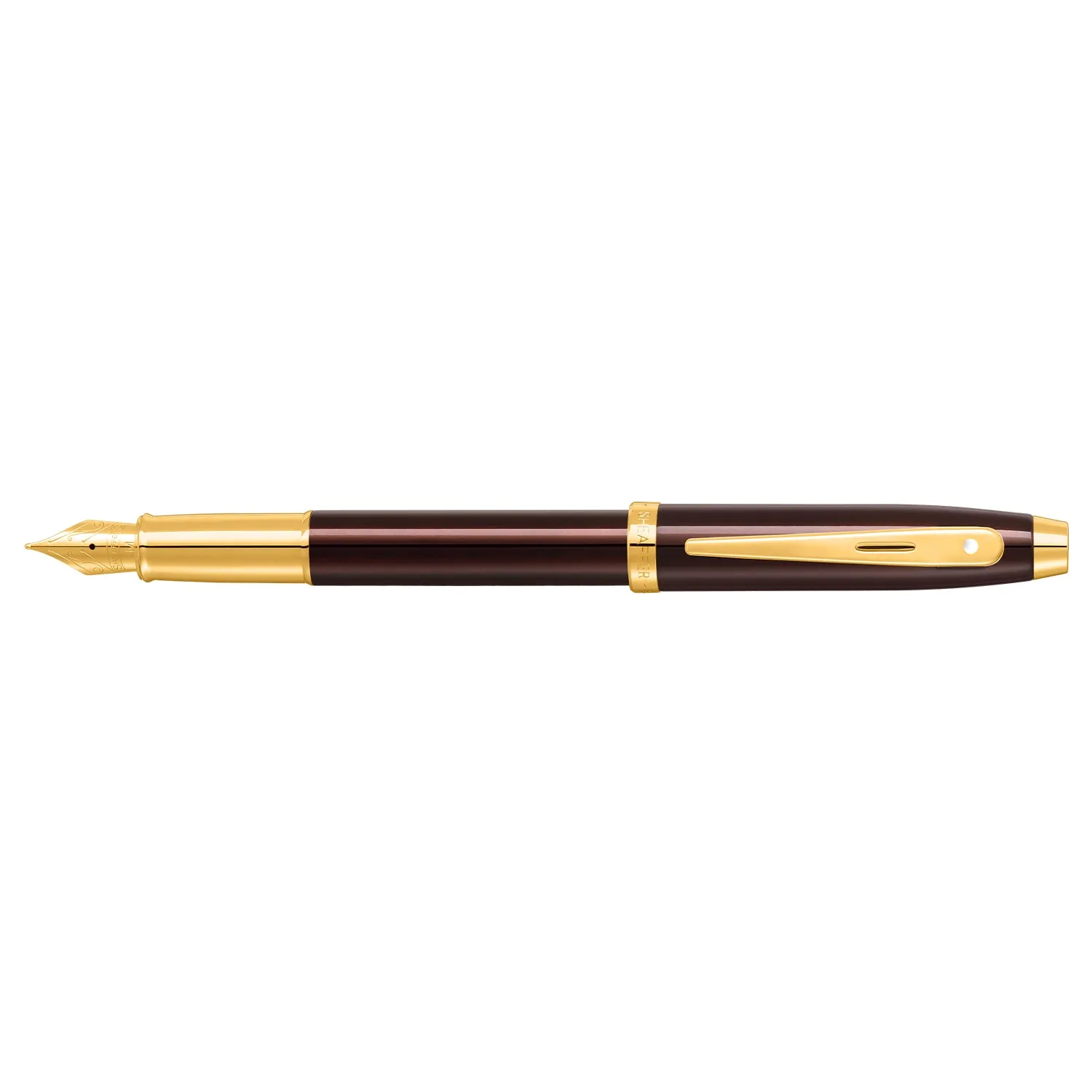 Sheaffer® 100 9370 Glossy Coffee Brown Fountain Pen With PVD Gold-Tone Trim - Medium