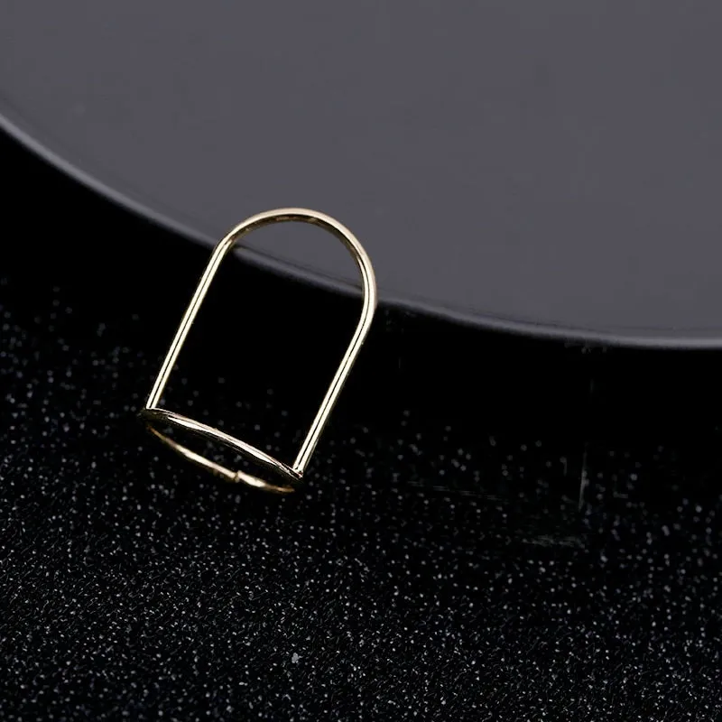 Sleek Line Gothic Metal Thin Nail Rings