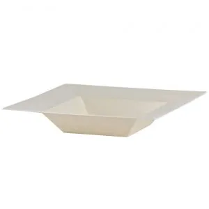 Squares - Cream 12 oz. Square Plastic Dinner Bowls (Case Qty: 120)