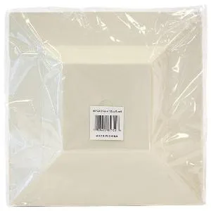 Squares - Cream 12 oz. Square Plastic Dinner Bowls (Case Qty: 120)