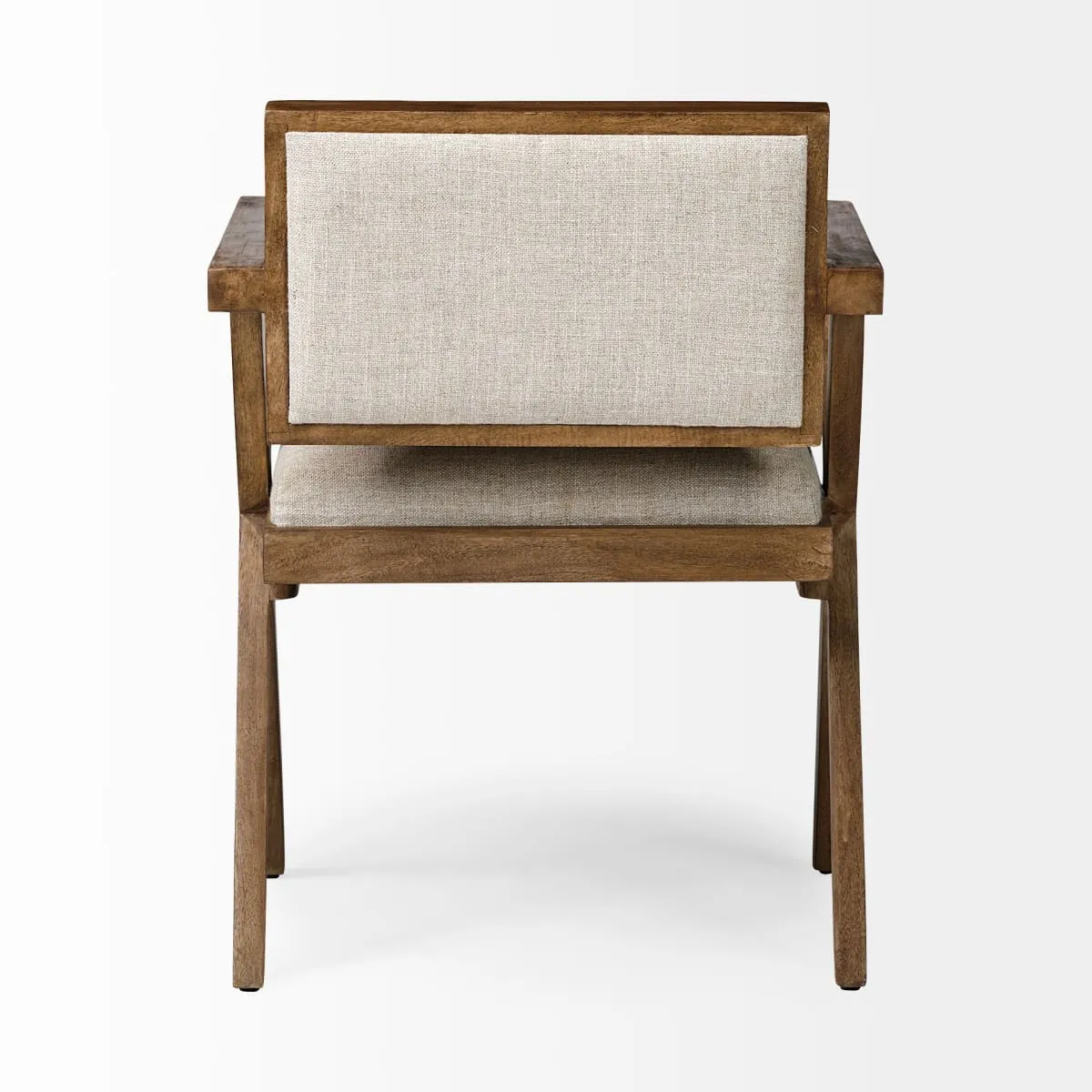 Topanga Dining Chair Cream | Medium Brown Wood